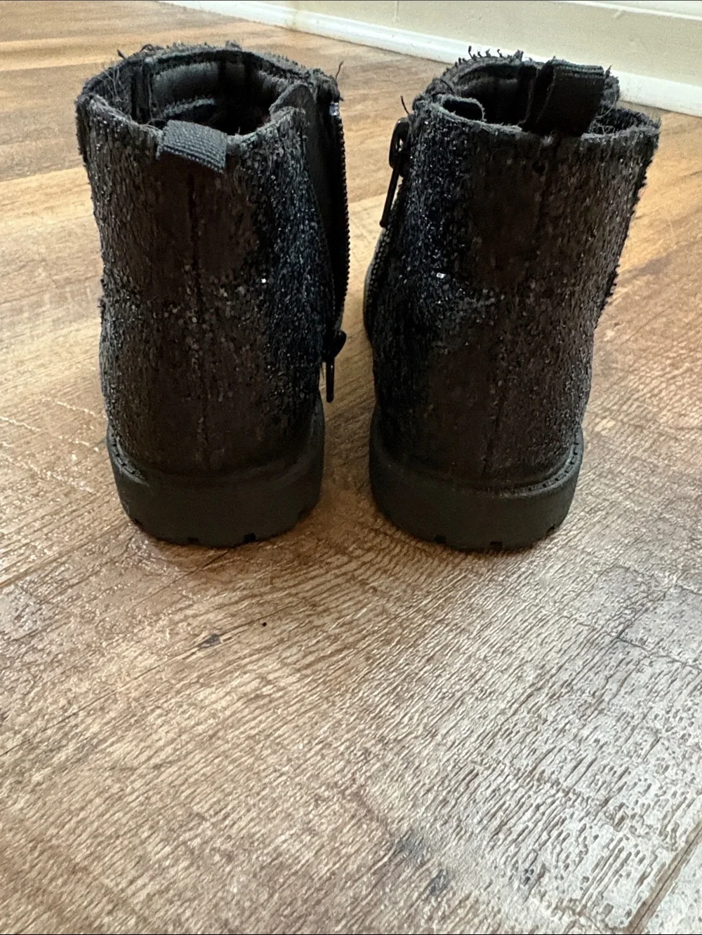 Carter's Black Glitter Ankle Boots for Kids